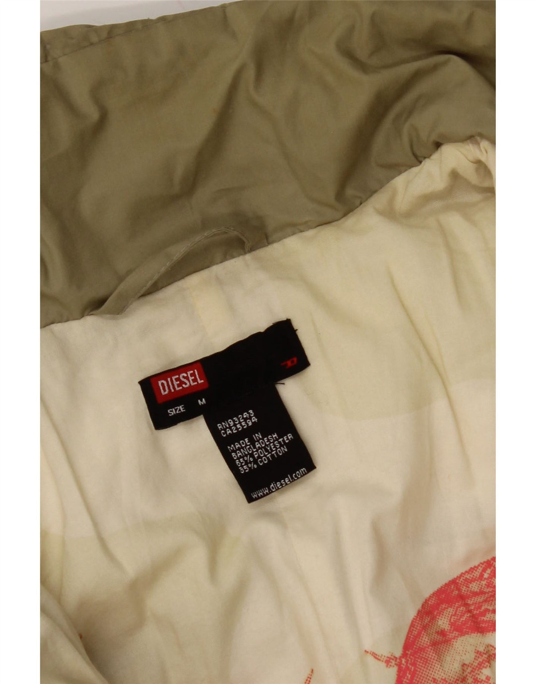 DIESEL Womens Padded Jacket UK 14 Medium Khaki Polyester