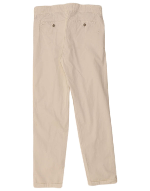 Fay Womens Straight Chino Trousers W29 L29 White Cotton