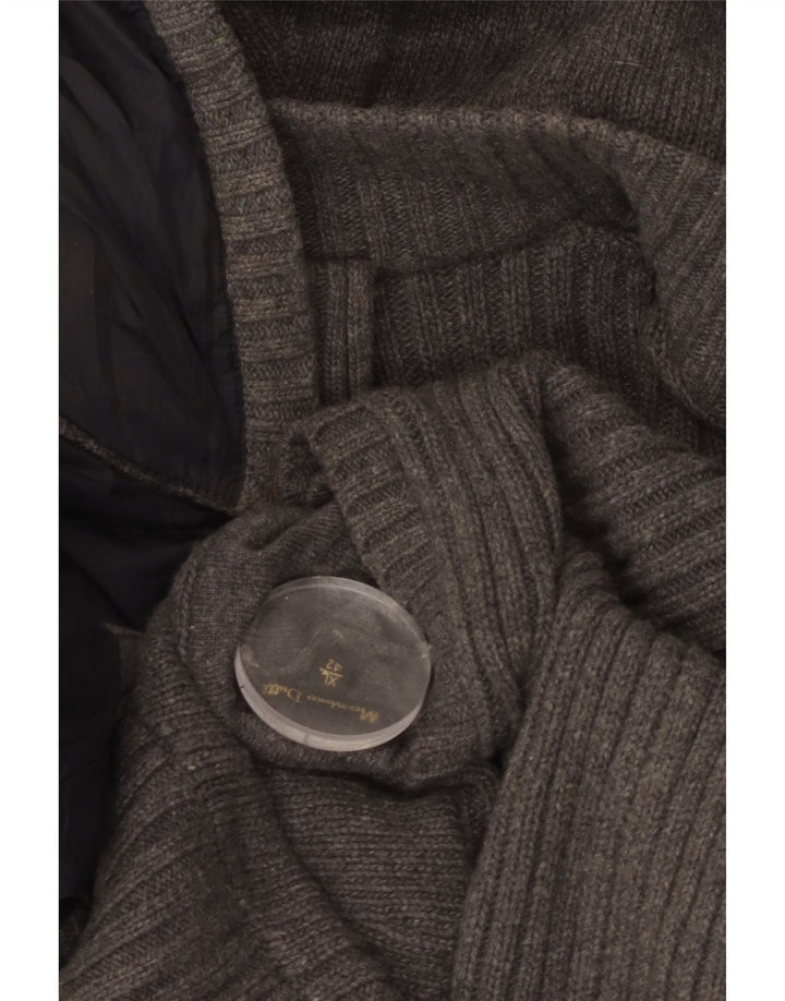 Massimo Dutti Mens Hooded Knit Reversible Jacket UK 42 XL Grey