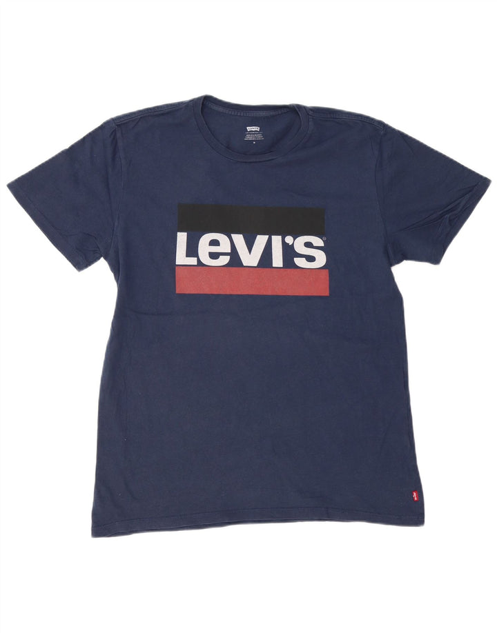 LEVI'S Mens Graphic T-Shirt Top Medium Navy Blue