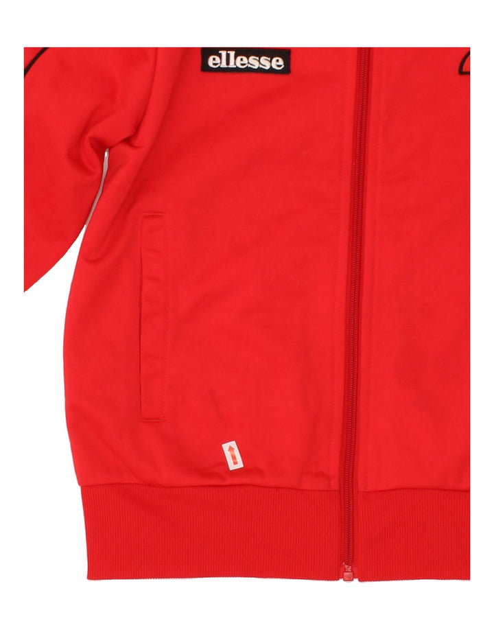 ELLESSE Womens Graphic Tracksuit Top Jacket UK 8 Small Red Polyester Vintage Ellesse and Second-Hand Ellesse from Messina Hembry 