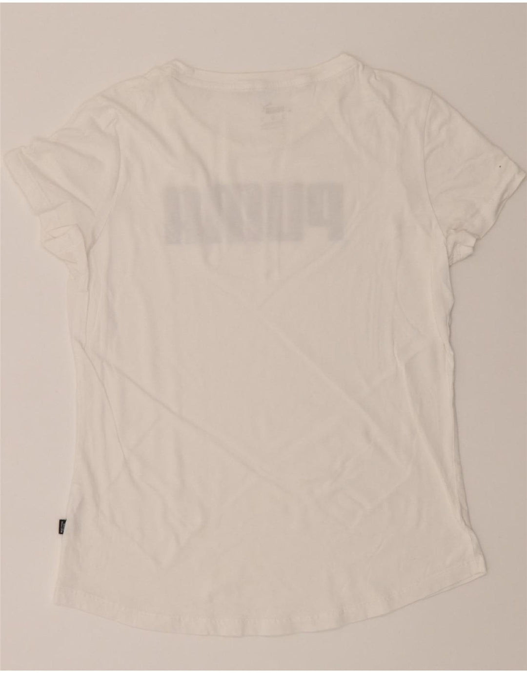 PUMA Womens Graphic T-Shirt Top UK 12 Medium White Vintage Puma and Second-Hand Puma from Messina Hembry 