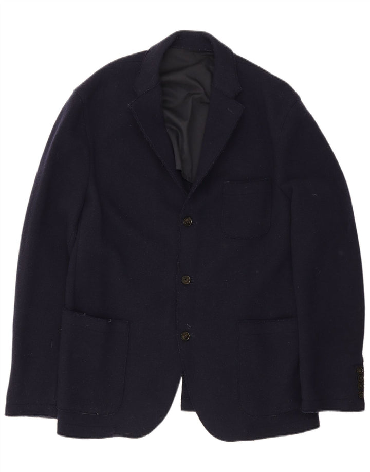 Tommy Hilfiger Mens 3 Button Blazer Jacket IT 54 2XL Navy Blue Wool
