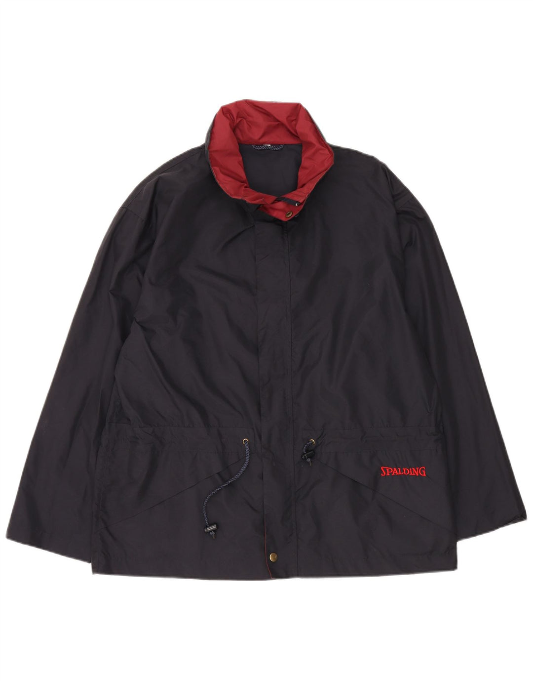 SPALDING Mens Windbreaker Jacket UK 38 Medium Navy Blue Nylon