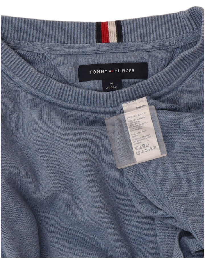 Tommy Hilfiger Mens Crew Neck Jumper Sweater Medium Blue Cotton