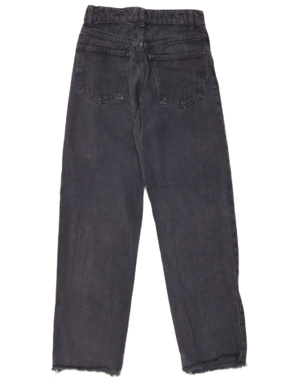 ZARA Womens High Rise Straight Jeans EU 34 2XS W24 L26 Navy Blue