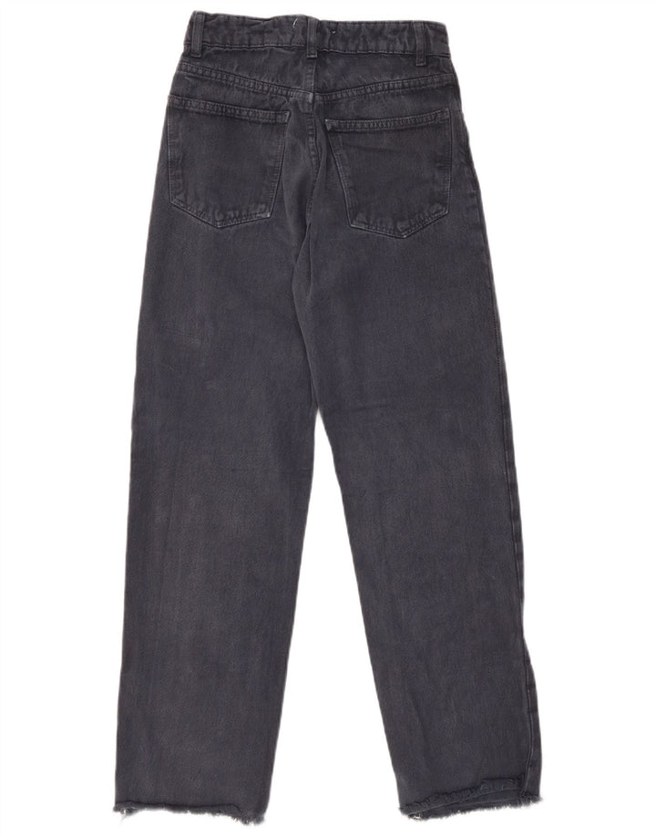 ZARA Womens High Rise Straight Jeans EU 34 2XS W24 L26 Navy Blue