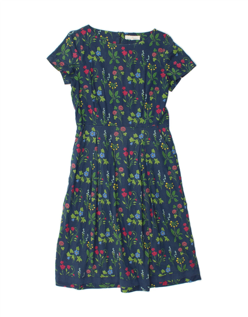 SEASALT CORNWALL Womens A-Line Dress UK 10 Small Blue Floral Cotton Vintage Seasalt Cornwall and Second-Hand Seasalt Cornwall from Messina Hembry 