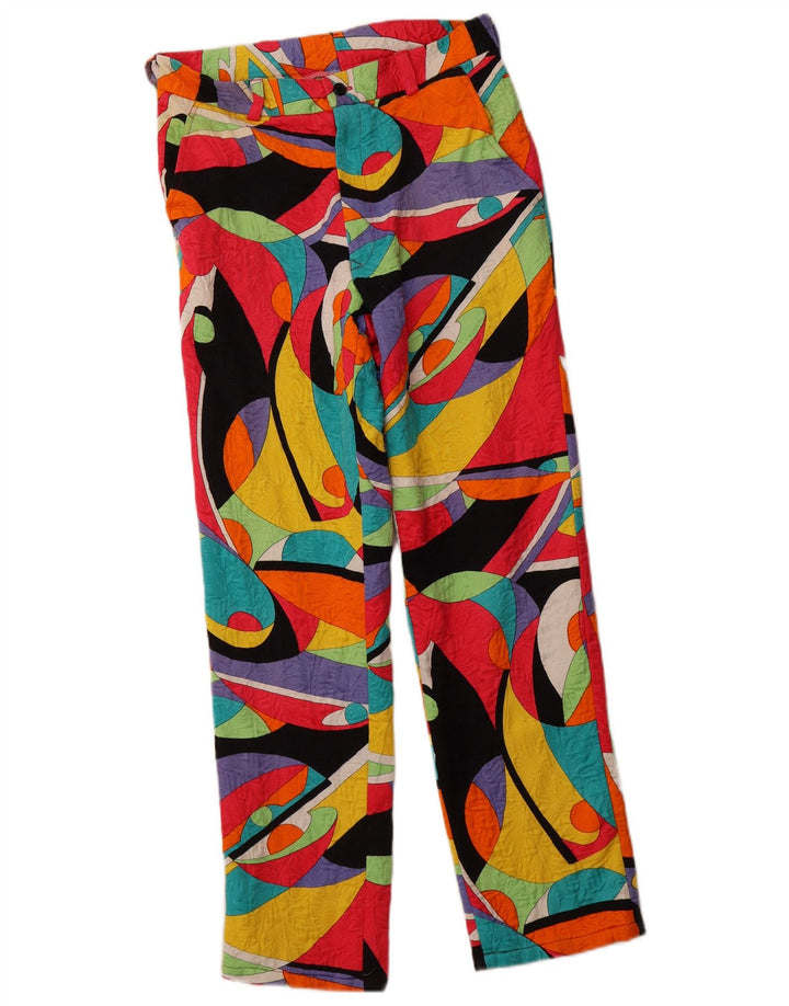 VINTAGE Womens High Waist Chino Trousers IT 46 Large W30 L28 Multicoloured