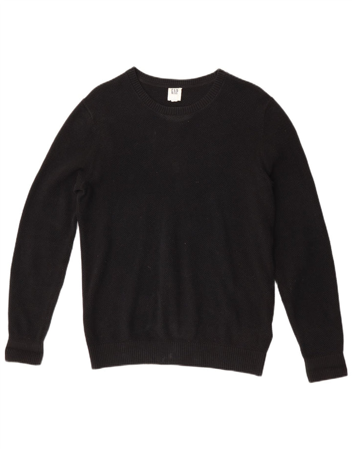 Gap Mens Crew Neck Jumper Sweater Small Black Cotton