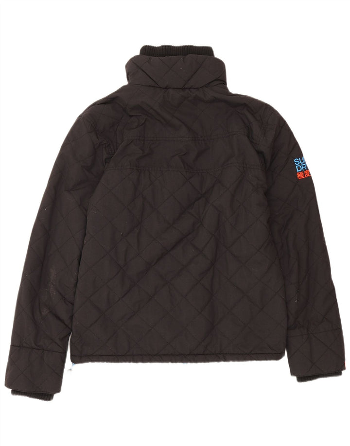 SUPERDRY Womens Windbreaker Jacket UK 14 Medium Black Polyester