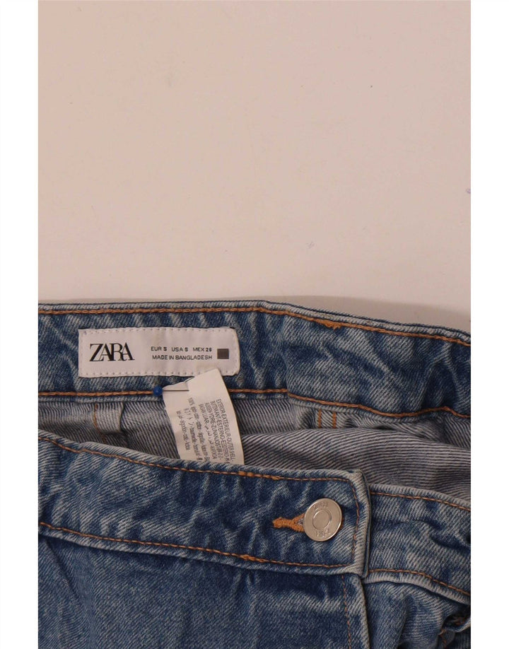 Zara Womens Denim Shorts Small W26 Blue Cotton