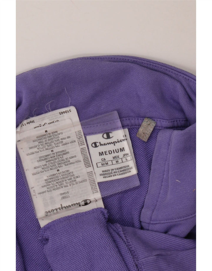 CHAMPION Womens Tracksuit Top Jacket UK 14 Medium Purple Cotton