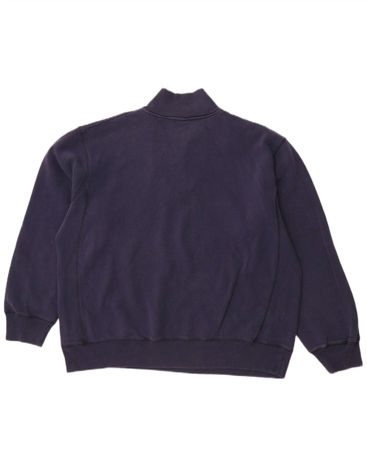 NIKE Mens Zip Neck Sweatshirt Jumper UK 45/47 XL Navy Blue Cotton