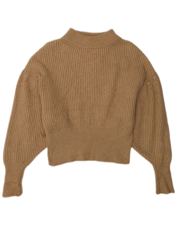 Zara Womens Oversized Crew Neck Jumper Sweater UK 10 Small Brown