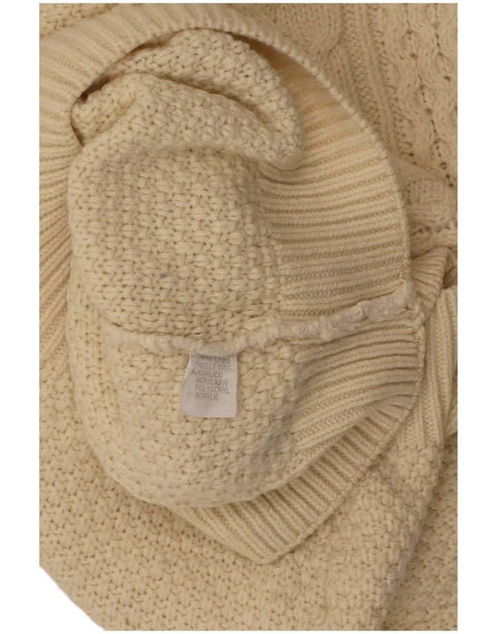 VINTAGE Womens Roll Neck Jumper Sweater UK 18 XL Off White Wool