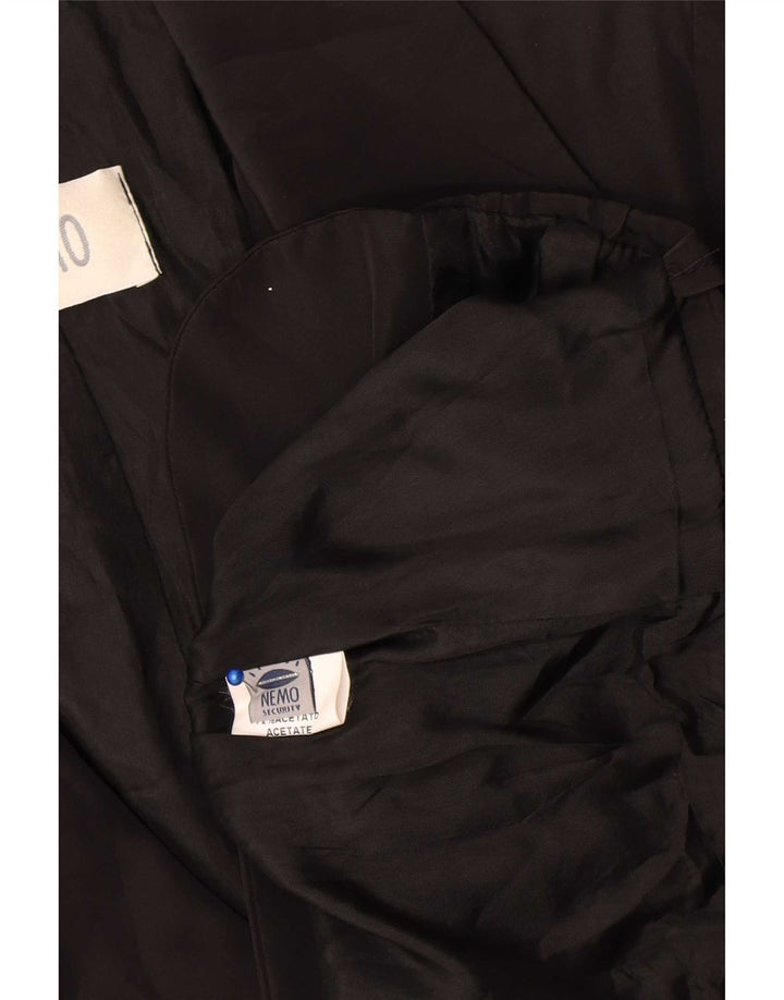 Vintage Womens Crop 1 Button Blazer Jacket IT 42 Medium Black Acetate