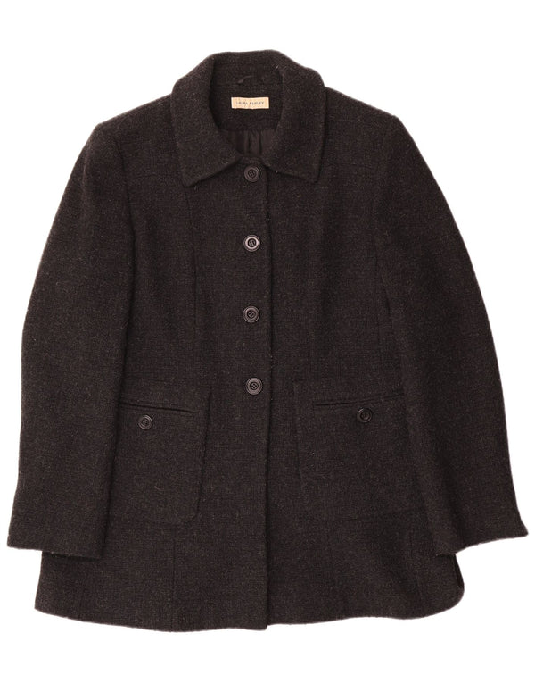 Laura Ashley Womens Overcoat UK 12 Medium Grey Wool
