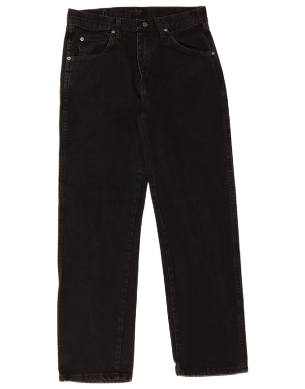 Wrangler Mens Regular Fit Straight Jeans W30 L30 Black Cotton