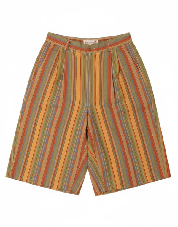 VINTAGE Womens Chino Shorts UK 10 Small W26  Multicoloured Striped