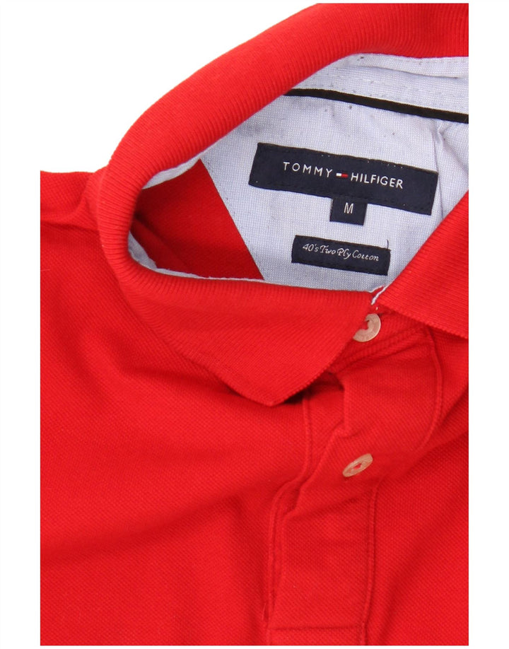 Tommy Hilfiger Mens Polo Shirt Medium Red Cotton