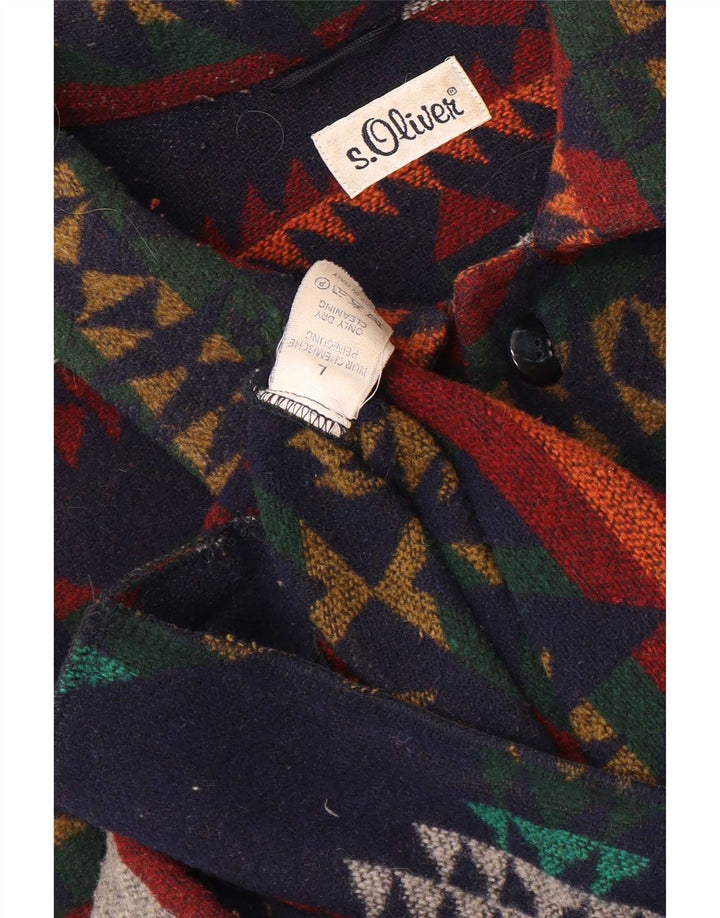 S.Oliver Mens Overcoat UK 40 Large Multicoloured Fair Isle Wool