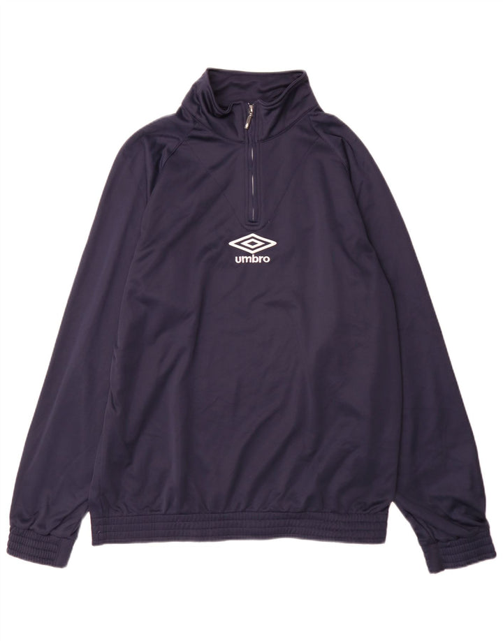 Umbro Mens Pullover Tracksuit Top Jacket XL Navy Blue Polyester