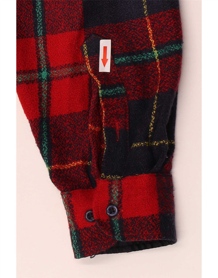Vintage Mens Flannel Shirt Medium Red Plaid