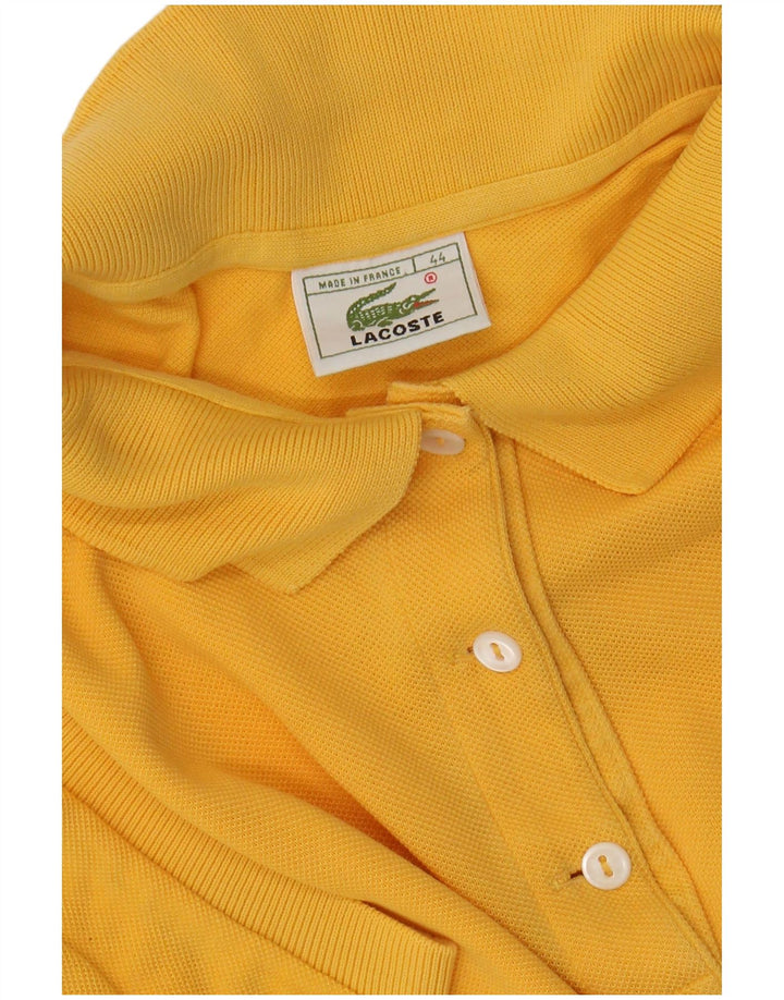 LACOSTE Womens Polo Shirt Size 44 Large Yellow Cotton