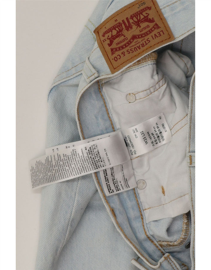 Levi's Womens 501 Straight Jeans W25 L32 Blue Cotton