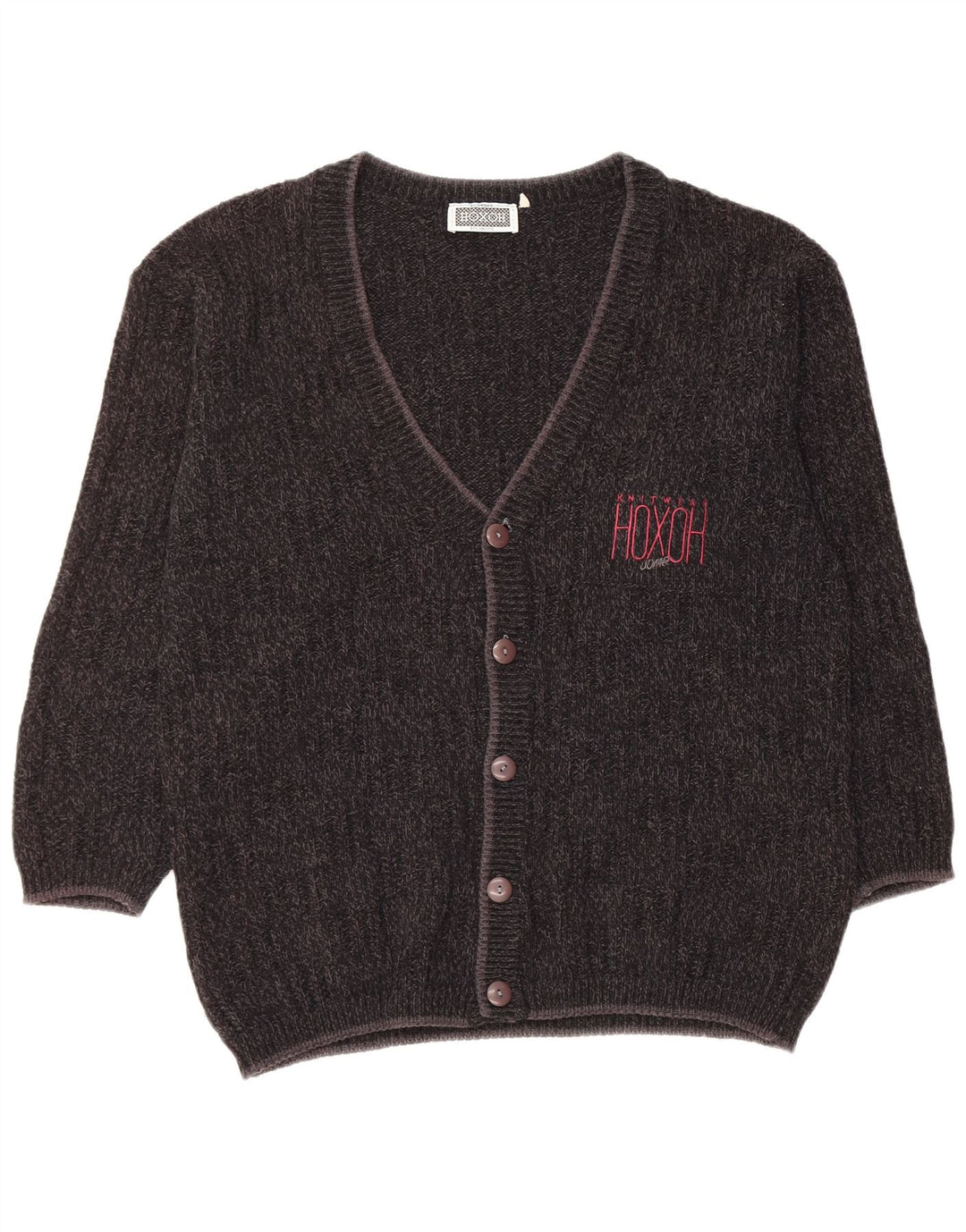 Vintage Mens Cardigan Sweater XL Black