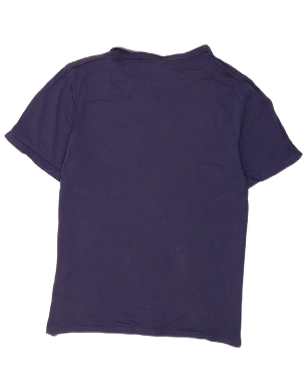 Champion Mens Graphic T-Shirt Top Medium Navy Blue Cotton