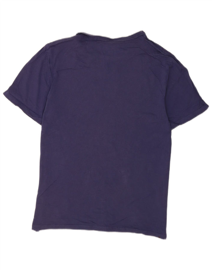 Champion Mens Graphic T-Shirt Top Medium Navy Blue Cotton