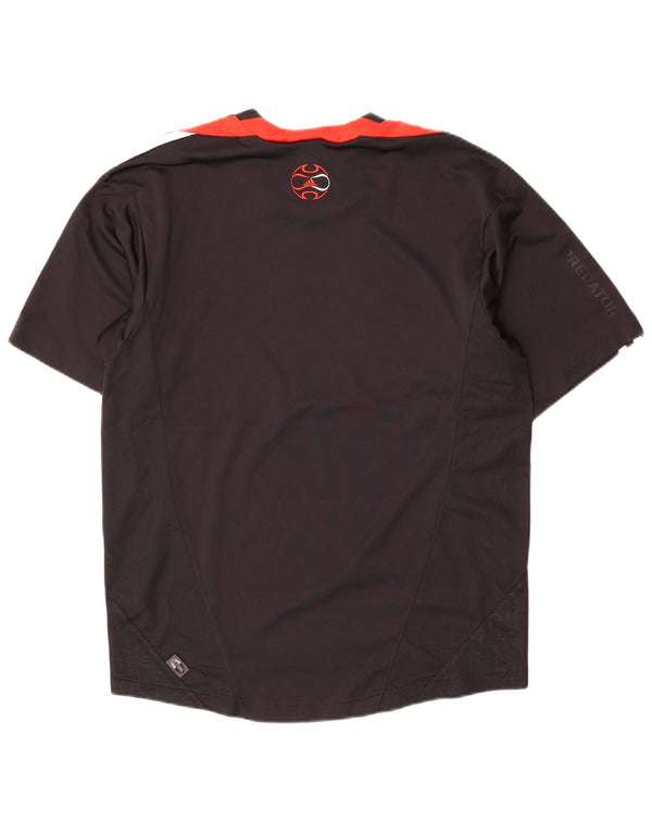 Adidas Mens T-Shirt Top Small Black Colourblock Polyester