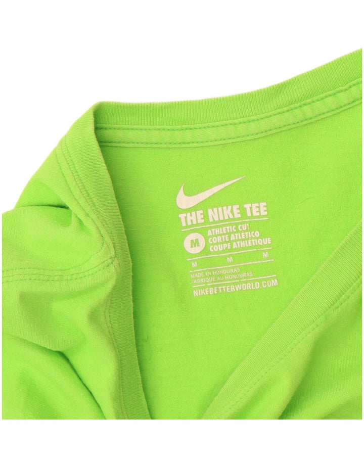 NIKE Mens Athletic Cut T-Shirt Top Medium Green Cotton