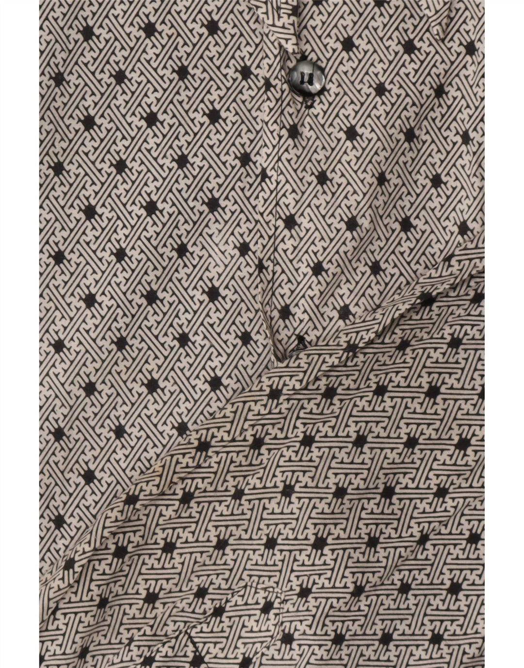 NEW FAST Mens Abstract Pattern Shirt Medium Black Polyester Vintage New Fast and Second-Hand New Fast from Messina Hembry 