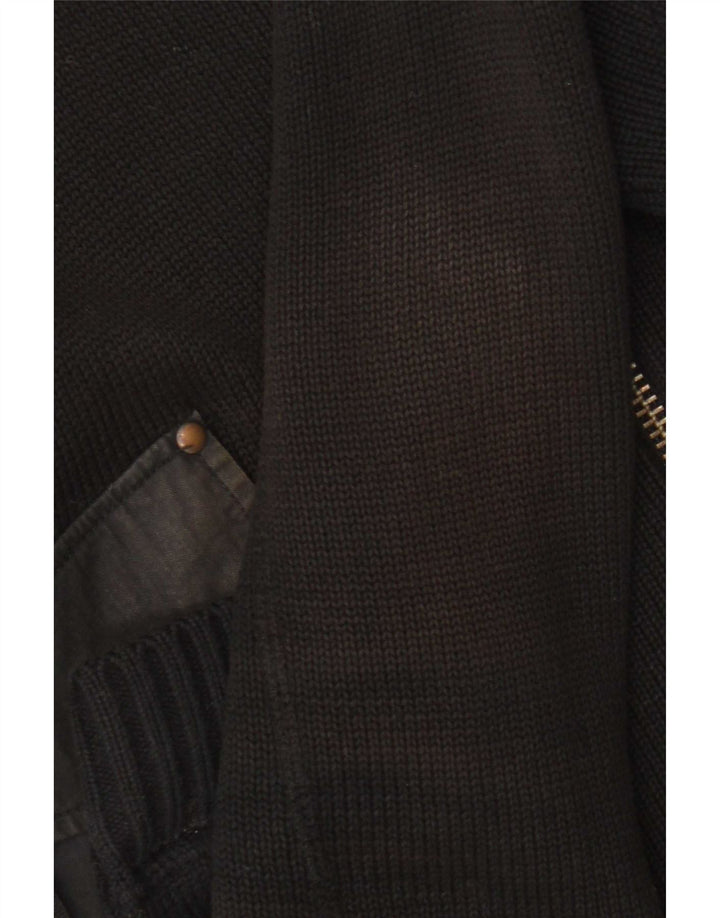 G-Star Mens Full Zip Cardigan Sweater Medium Black Cotton