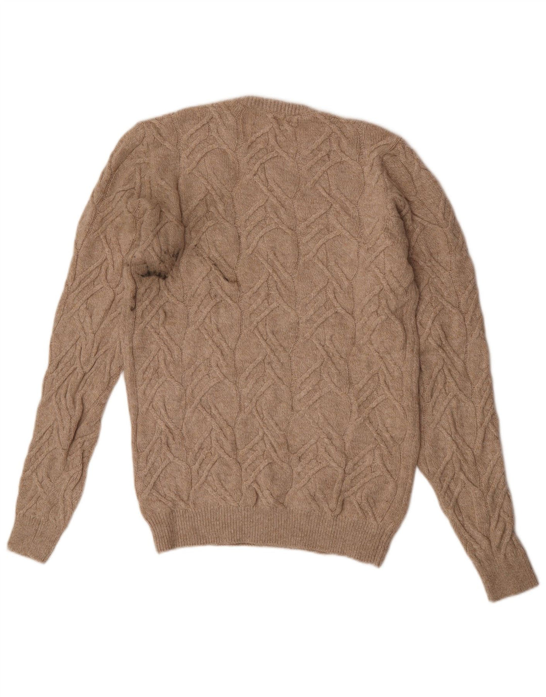 Marks & Spencer Mens Crew Neck Jumper Sweater Small Beige Polyamide