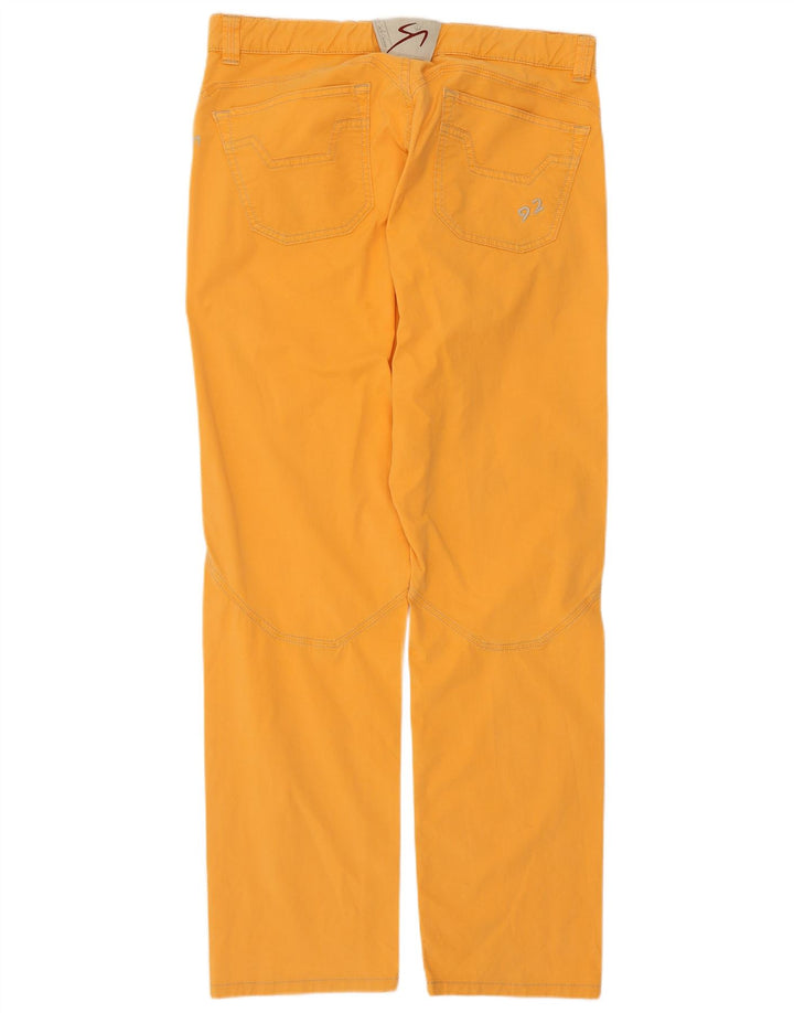 9.2 BY CARLO CHIONNA Mens Straight Casual Trousers W36 L32 Yellow Cotton