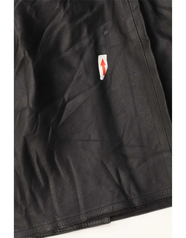 Vintage Womens Leather Skirt W28 Medium Black