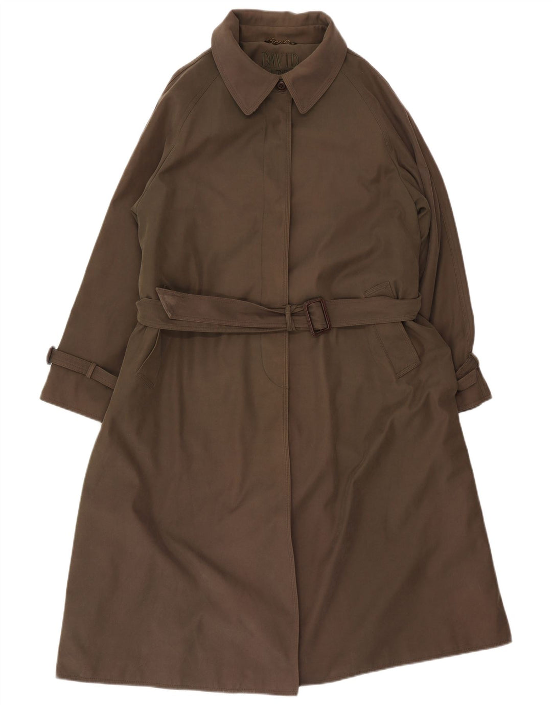 David Barry Womens Trench Coat UK 12 Medium Brown