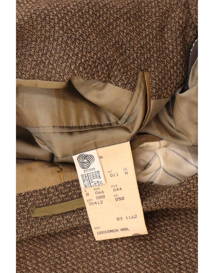 Hugo Boss Mens 3 Button Blazer Jacket EU 52 XL Brown Virgin Wool