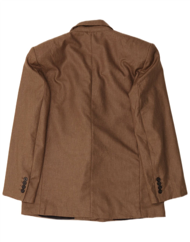 Zara Womens Oversized Double Breasted Blazer Jacket UK 14 Medium Brown