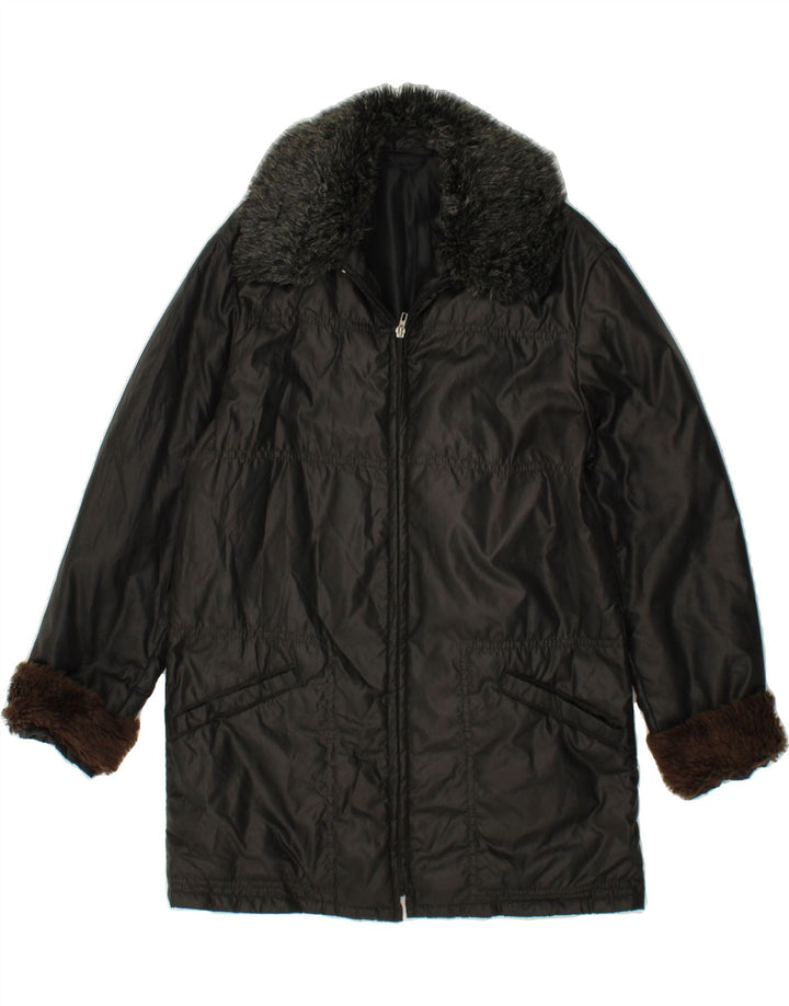 VINTAGE Womens Padded Coat UK 18 XL Black Polyamide Vintage Vintage and Second-Hand Vintage from Messina Hembry 