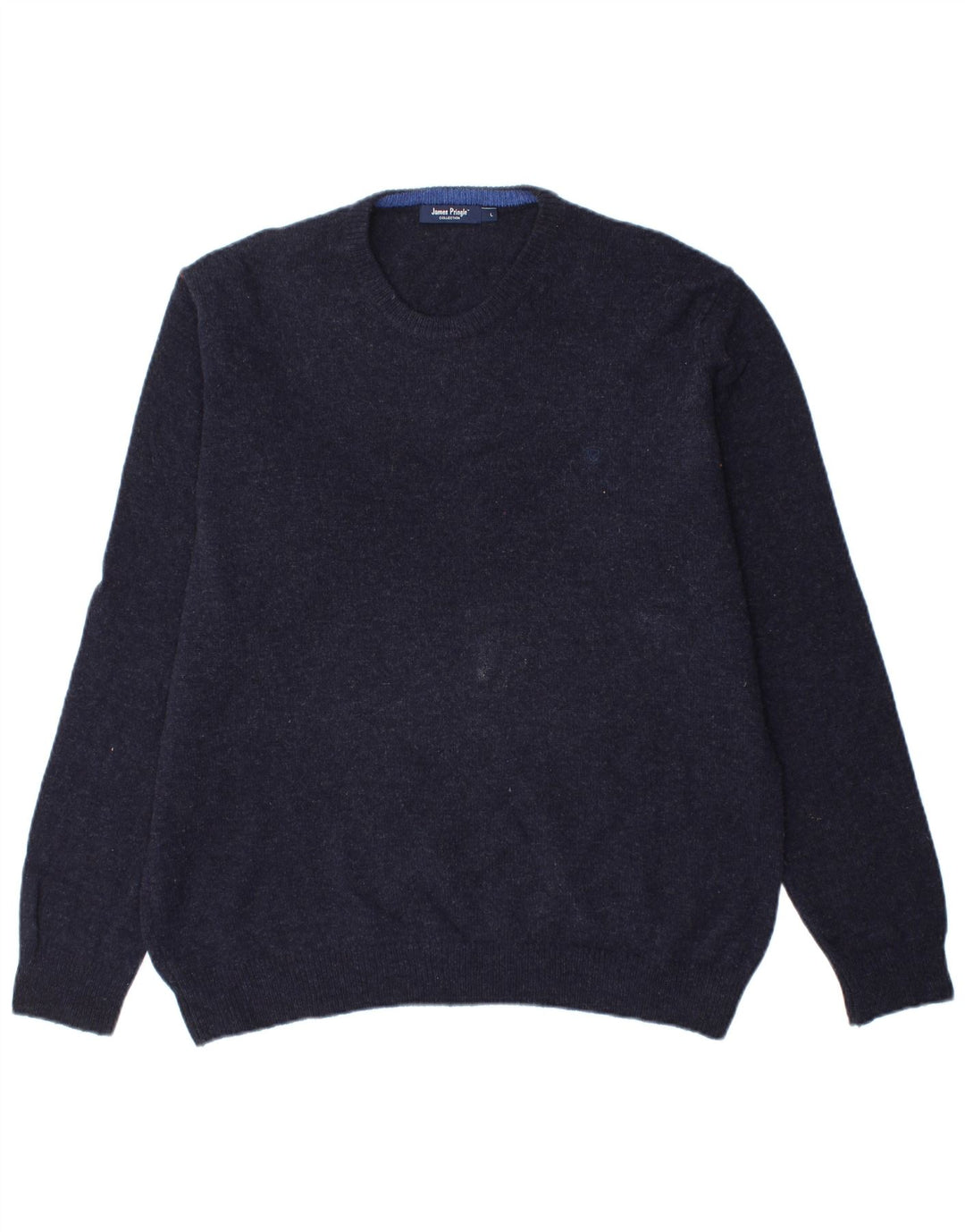 JAMES PRINGLE Mens Crew Neck Jumper Sweater Large Navy Blue Wool