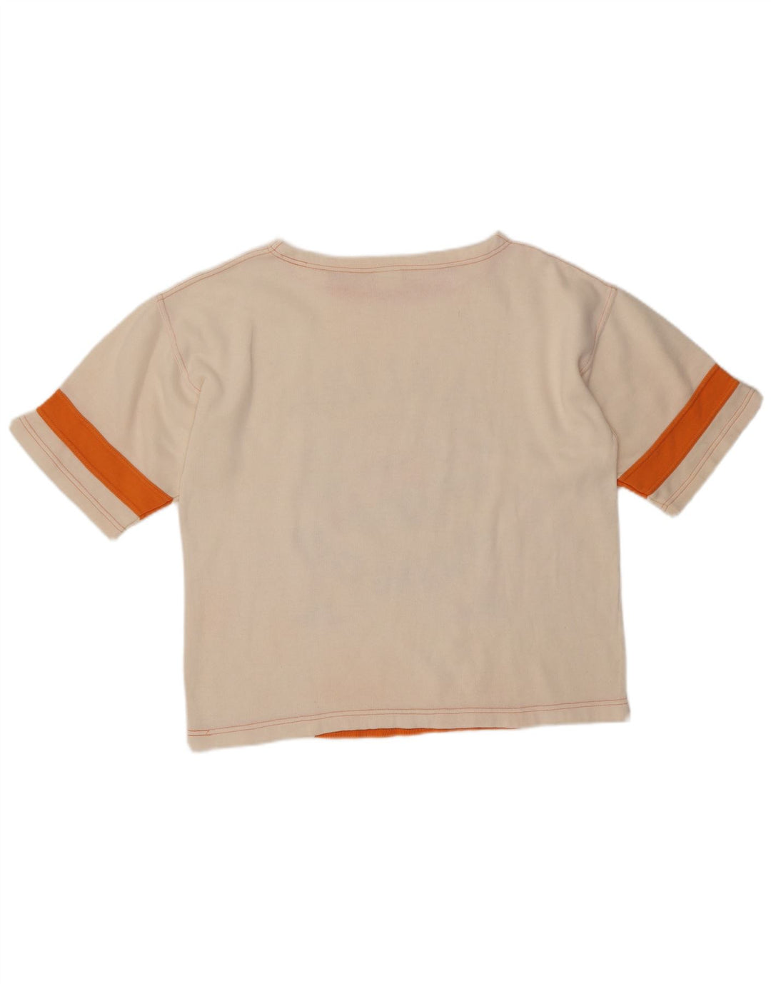 VINTAGE Womens Malibu Graphic T-Shirt Top UK 14 Medium Off White