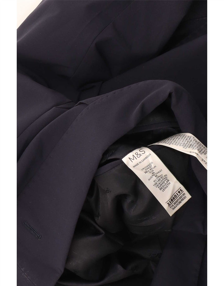 Marks & Spencer Mens 2 Button Blazer Jacket UK 38 Medium Navy Blue