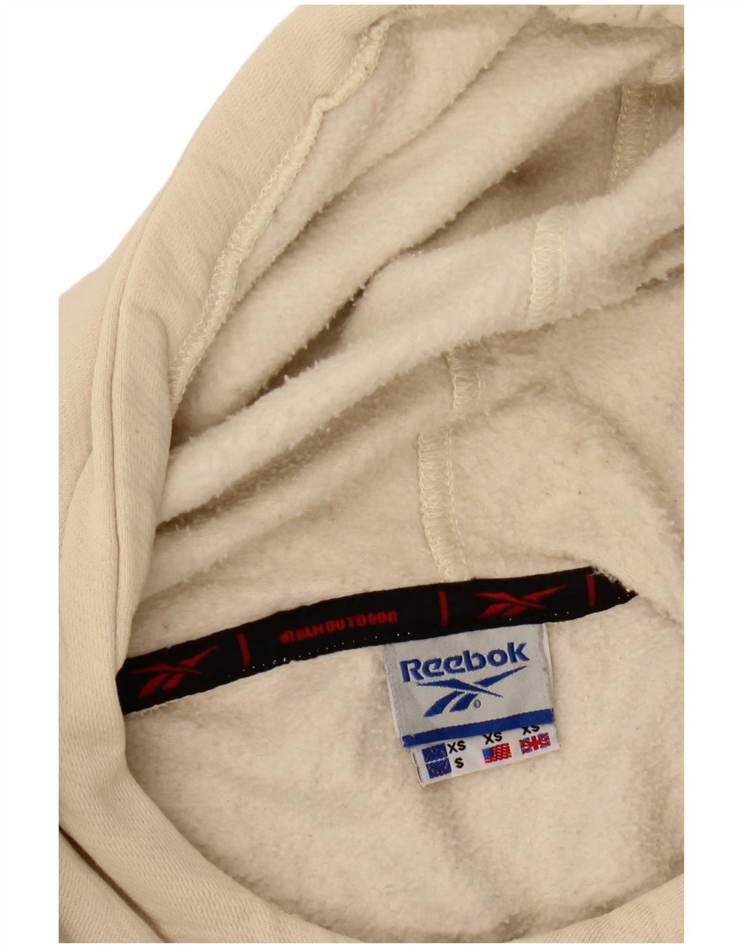 REEBOK Mens Loose Fit Hoodie Jumper XS Off White
