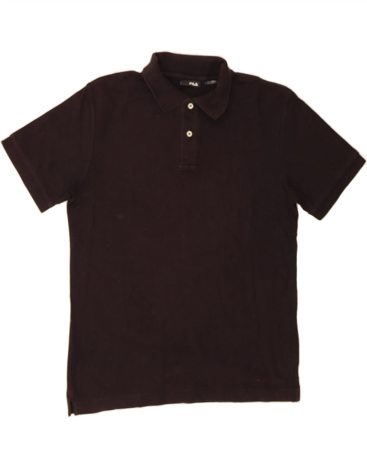 FILA Mens Polo Shirt Medium Black Cotton Vintage Fila and Second-Hand Fila from Messina Hembry 
