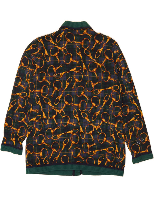 DOMINA Womens Abstract Pattern Cardigan Sweater UK 20 2XL Green